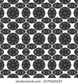 repeating vector pattern designs, black and white backgrounds, batik patterns, tribal, carved and geometric, oriental ethnic patterns, traditional designs and illustrations. 104