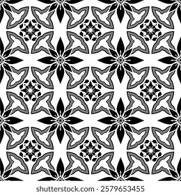 repeating vector pattern designs, black and white backgrounds, batik patterns, tribal, carved and geometric, oriental ethnic patterns, traditional designs and illustrations. 136