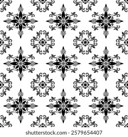 repeating vector pattern designs, black and white backgrounds, batik patterns, tribal, carved and geometric, oriental ethnic patterns, traditional designs and illustrations. 147