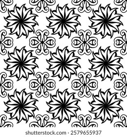 repeating vector pattern designs, black and white backgrounds, batik patterns, tribal, carved and geometric, oriental ethnic patterns, traditional designs and illustrations. 163