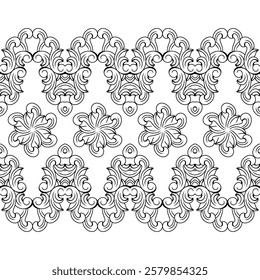 repeating vector pattern designs, black and white backgrounds, batik patterns, tribal, carved and geometric, oriental ethnic patterns, traditional designs and illustrations.182