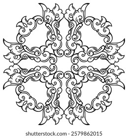 repeating vector pattern designs, black and white backgrounds, batik patterns, tribal, carved and geometric, oriental ethnic patterns, traditional designs and illustrations.268