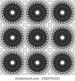 repeating vector pattern designs, black and white backgrounds, batik patterns, tribal, carved and geometric, oriental ethnic patterns, traditional designs and illustrations..038
