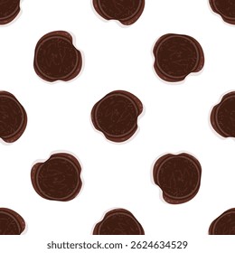 Repeating wax seal pattern creating an elegant and classic design, ideal for backgrounds, packaging, or invitations