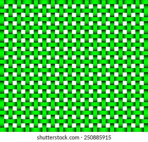 repeating wicker style background green on white - vector format