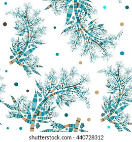 Repeating woody fantasy vector pattern