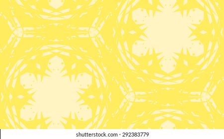 Repeating yellow background star kaleidoscope pattern