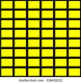 Repeating Yellow Squares with shadow on Black background