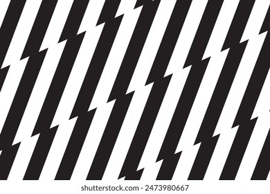 Repeating zigzag lines. Thunderbolt or thunderstorm background. Electric power, flash light, jagged stripes pattern. Energy, power, speed or surprise anime cartoon effect. Vector graphic illustration.