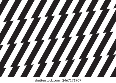 Repeating zigzag lines wallpaper. Thunder bolt background. Electric power, flash light, jagged stripes pattern. Superhero, boom, speed or surprise anime cartoon print. Vector graphic illustration.