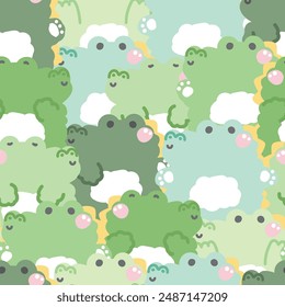 Repetir. Patrón sin fisuras de cocodrilo lindo en varias posturas de fondo. Reptiles animales dibujos animados diseño. Imagen para tarjeta, etiqueta engomada, nota de papel, producto del bebé. Kawaii. Vector. Ilustración.