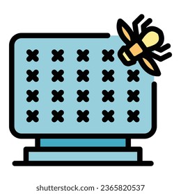 Repellent insect icon outline vector. Mosquito control. Anti pest color flat