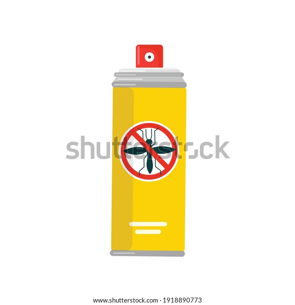 Repellent spray can\
isolated on white background. Insect repellent spray.  Prevention\
concept. Vector\
stock