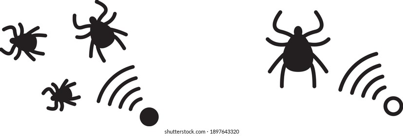 Icono de garrapatas repelentes, ilustración vectorial