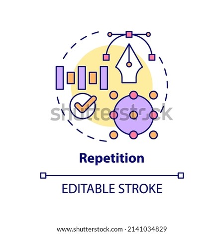 Repetition concept icon. Composition style. Graphic design principles abstract idea thin line illustration. Isolated outline drawing. Editable stroke. Arial, Myriad Pro-Bold fonts used