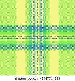 Repetition fabric plaid tartan, stationary texture check background. Business textile vector pattern seamless in lime and green colors.