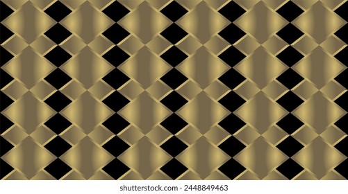repetition of the geometric arrangement of rectangular shapes with gradient colors of gold and brown, as inspiration for graphic design and wearable art design