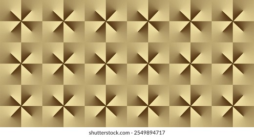 repetition of lines, planes and geometric shapes in the form of squares, squares with gradations of yellow, brown and gold as ornaments or decorations or inspiration in fine arts