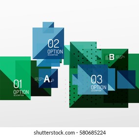 Repetition of overlapping color squares, geometric modern background