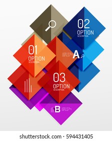 Repetition of overlapping color squares, geometric modern background