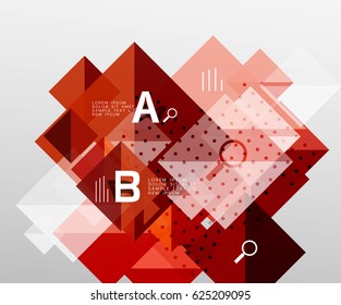 Repetition of overlapping color squares, geometric modern background