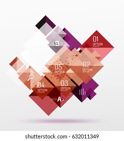 Repetition of overlapping color squares, geometric modern background