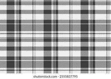 Repetition plaid tartan seamless, teenager pattern texture fabric. Veil background textile check vector in white and grey colors palette.