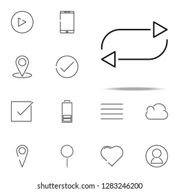 repetition sign icon. web, minimalistic icons universal set for web and mobile