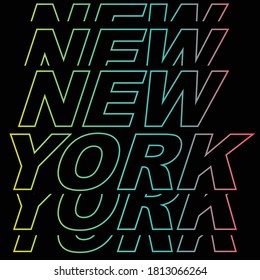 Lema de la repetición. Ilustración vectorial ' Nueva York. Impresión de ropa. impresión de camiseta