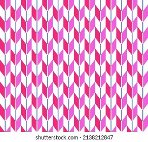 Repetitive arrow pattern. Pink abstract pattern on white background.