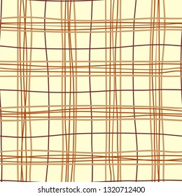 Repetitive british design with crooked lines. Vector background. Plaid seamless pattern.