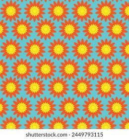 Repetitive daisy flower pattern background.