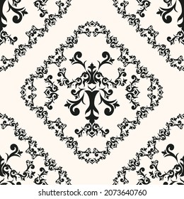 Repetitive damask background. Abstract floral seamless pattern.