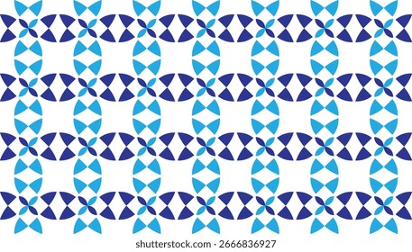Design repetitivo com motivos pétalas azul claro e marinho