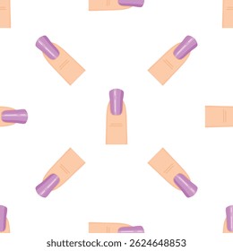 Repetitive design of fingers with manicured purple nails, ideal for beauty and fashion projects