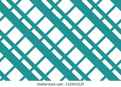 Repetitive geometric pattern with intersecting lines, stripes, cell, squares, rectangles. Design for printing on fabric, paper, wrapper. Vector illustration in blue, green, turquoise shades