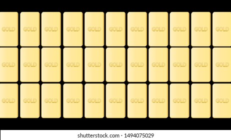 repetitive gram gold background or isolated vector.