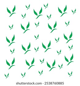 Repetitiva Folha Verde Floral Fundo Vetor Ilustração