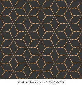 Wiederholte moderne Vektorgrafik-Textur. Golden Ramadan Graphic Artdeco Muster Muster. Dark Simple Wavy Art Texture. Design-Muster sortieren. 