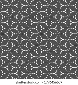 Repetitive Monochrome Vector Honeycomb, Art Texture. Repeat Classic Graphic Rhombus Texture Pattern. Continuous Decorative Continuous, Backdrop Pattern. East Array Texture