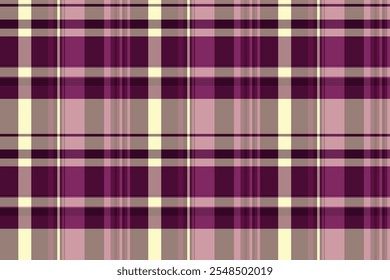 Repetitive pattern background texture, fiber seamless fabric plaid. Rural textile check vector tartan in pastel and pink colors palette.