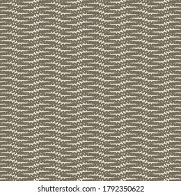 Repetitive pattern consisting of wavy or sinuous stripes. Thick fabric texture.