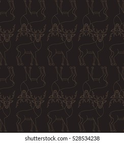 Repetitive pattern with hand drawn deer