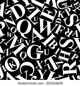 Repetitive pattern made of alphabet letters vector