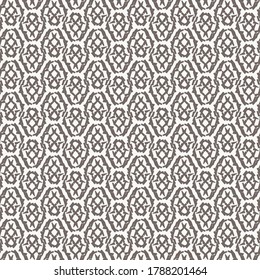 Repetitive pattern with meanders and geometric decorations. Monochrome ornamental design.