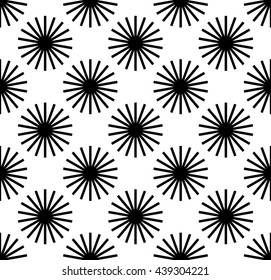 Repetitive pattern with radial-radiating lines. Abstract geometric monochrome background. Intersecting lines texture.