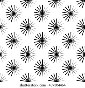 Repetitive pattern with radial-radiating lines. Abstract geometric monochrome background. Intersecting lines texture.