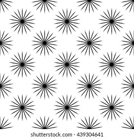 Repetitive pattern with radial-radiating lines. Abstract geometric monochrome background. Intersecting lines texture.