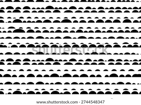 Repetitive pattern with semicircles of varying sizes. Abstract design.