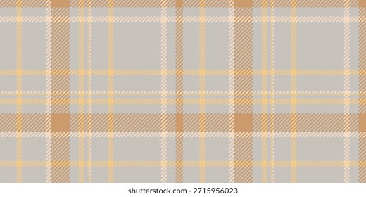 Repetitive plaid pattern background, american texture fabric check. Repeatable patterns textile vector seamless tartan in grey and orange colors palette.